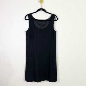 Theory Black Scoop Neck Sleeveless Wool A-Line Shift Dress